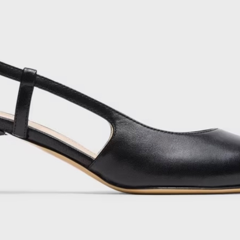 Women’s Theory Micro Slingback Pump~Leather~Black~New - Picture 9 of 11